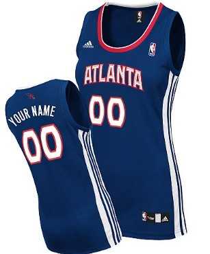 Womens Customized Atlanta Hawks Blue Jersey